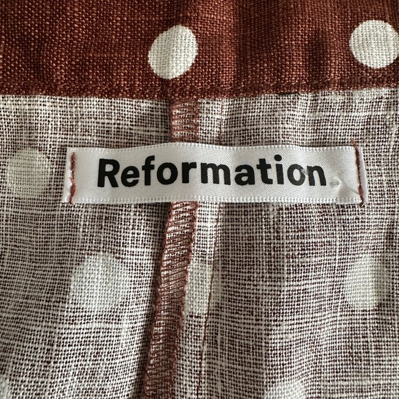 Reformation Polka Dot Print Wrap Skirt in Au Lait, Size S, EUC - Picture 6 of 7